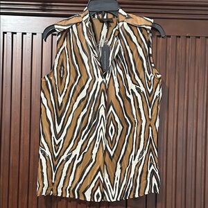 Worthington Zebra Print Sleeveless Blouse